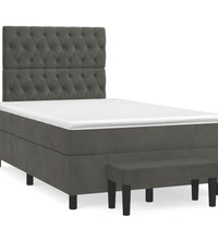 Boxspringbett mit Matratze Dunkelgrau 120x190 cm Samt