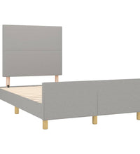 Bettgestell ohne Matratze Hellgrau 120x190 cm Stoff