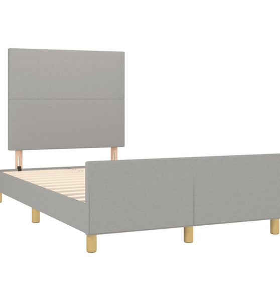 Bettgestell ohne Matratze Hellgrau 120x190 cm Stoff