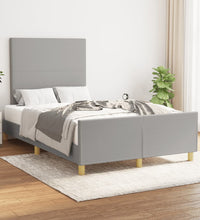 Bettgestell ohne Matratze Hellgrau 120x190 cm Stoff