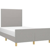 Bettgestell ohne Matratze Hellgrau 120x190 cm Stoff