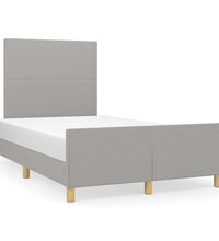 Bettgestell ohne Matratze Hellgrau 120x190 cm Stoff