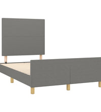 Bettgestell ohne Matratze Dunkelgrau 120x190 cm Stoff