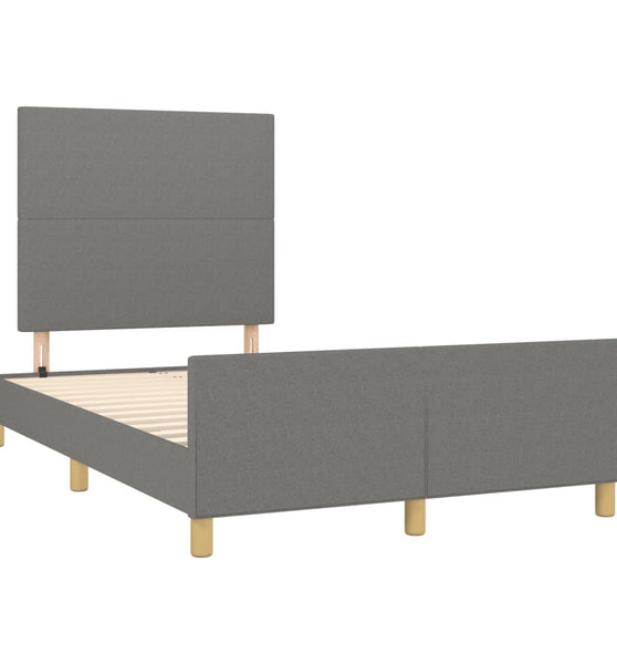 Bettgestell ohne Matratze Dunkelgrau 120x190 cm Stoff