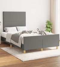 Bettgestell ohne Matratze Dunkelgrau 120x190 cm Stoff