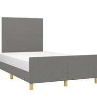 Bettgestell ohne Matratze Dunkelgrau 120x190 cm Stoff