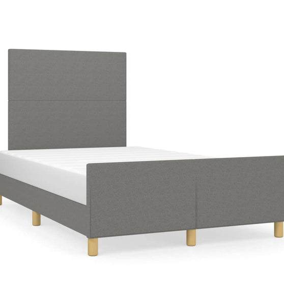 Bettgestell ohne Matratze Dunkelgrau 120x190 cm Stoff