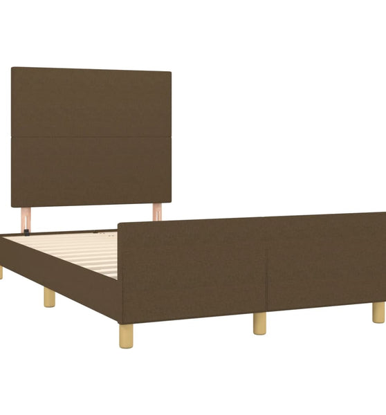 Bettgestell ohne Matratze Dunkelbraun 120x190 cm Stoff