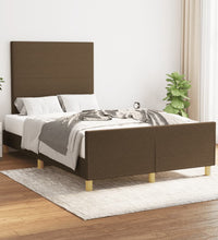 Bettgestell ohne Matratze Dunkelbraun 120x190 cm Stoff
