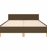 Bettgestell ohne Matratze Dunkelbraun 120x190 cm Stoff