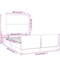 Bettgestell ohne Matratze Taupe 120x190 cm Stoff