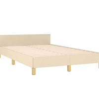 Bettgestell ohne Matratze Creme 120x190 cm Stoff