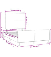 Bettgestell ohne Matratze Creme 120x190 cm Stoff