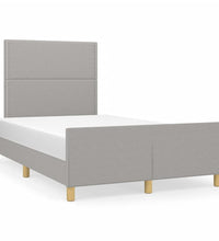 Bettgestell ohne Matratze Hellgrau 120x190 cm Stoff