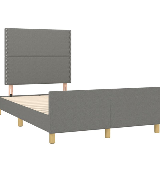 Bettgestell ohne Matratze Dunkelgrau 120x190 cm Stoff
