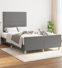 Bettgestell ohne Matratze Dunkelgrau 120x190 cm Stoff