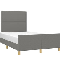 Bettgestell ohne Matratze Dunkelgrau 120x190 cm Stoff