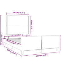 Bettgestell ohne Matratze Dunkelgrau 120x190 cm Stoff