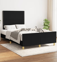 Bettgestell ohne Matratze Schwarz 120x190 cm Stoff