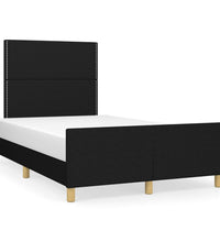 Bettgestell ohne Matratze Schwarz 120x190 cm Stoff