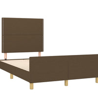 Bettgestell ohne Matratze Dunkelbraun 120x190 cm Stoff