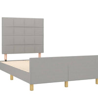 Bettgestell ohne Matratze Hellgrau 120x190 cm Stoff