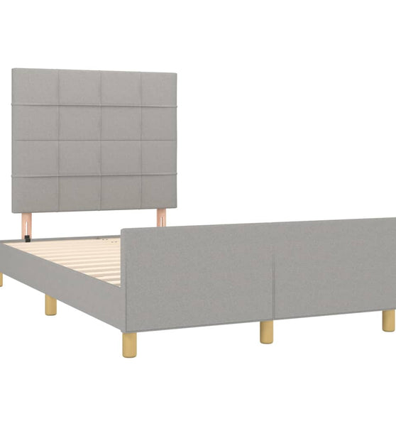 Bettgestell ohne Matratze Hellgrau 120x190 cm Stoff