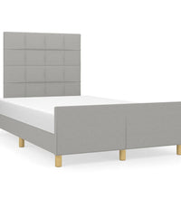 Bettgestell ohne Matratze Hellgrau 120x190 cm Stoff