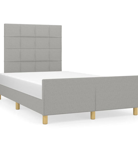 Bettgestell ohne Matratze Hellgrau 120x190 cm Stoff