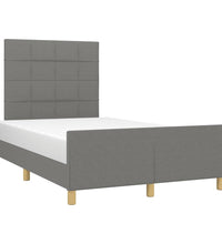 Bettgestell ohne Matratze Dunkelgrau 120x190 cm Stoff