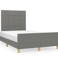 Bettgestell ohne Matratze Dunkelgrau 120x190 cm Stoff