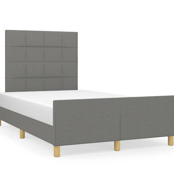 Bettgestell ohne Matratze Dunkelgrau 120x190 cm Stoff