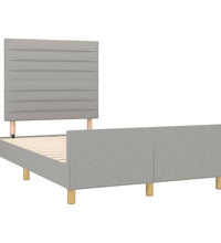 Bettgestell ohne Matratze Hellgrau 120x190 cm Stoff