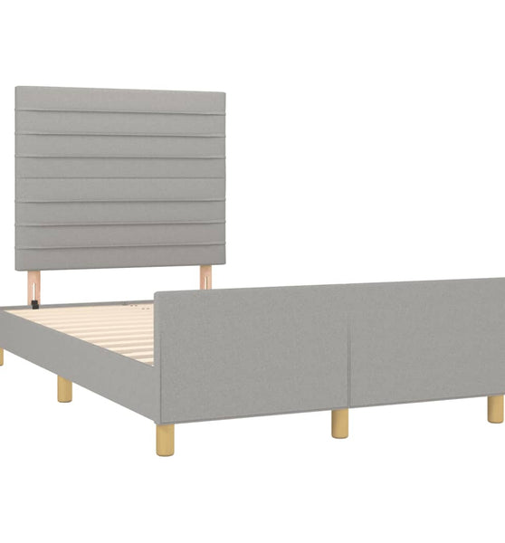Bettgestell ohne Matratze Hellgrau 120x190 cm Stoff