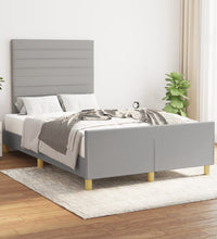 Bettgestell ohne Matratze Hellgrau 120x190 cm Stoff