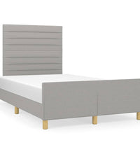 Bettgestell ohne Matratze Hellgrau 120x190 cm Stoff