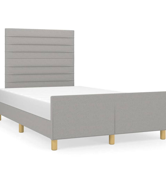 Bettgestell ohne Matratze Hellgrau 120x190 cm Stoff
