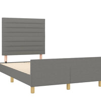 Bettgestell ohne Matratze Dunkelgrau 120x190 cm Stoff