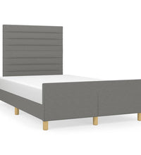 Bettgestell ohne Matratze Dunkelgrau 120x190 cm Stoff