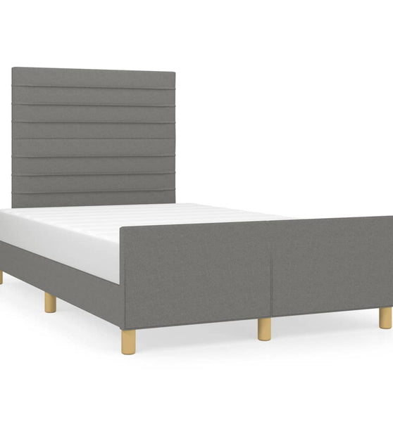Bettgestell ohne Matratze Dunkelgrau 120x190 cm Stoff
