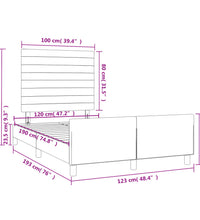 Bettgestell ohne Matratze Taupe 120x190 cm Stoff