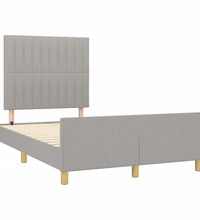 Bettgestell ohne Matratze Hellgrau 120x190 cm Stoff
