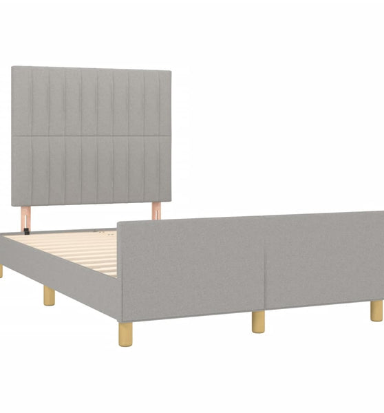 Bettgestell ohne Matratze Hellgrau 120x190 cm Stoff
