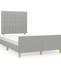 Bettgestell ohne Matratze Hellgrau 120x190 cm Stoff