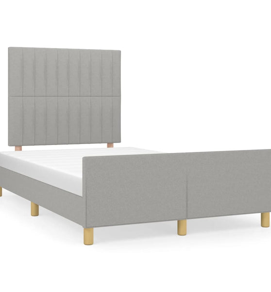 Bettgestell ohne Matratze Hellgrau 120x190 cm Stoff