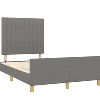 Bettgestell ohne Matratze Dunkelgrau 120x190 cm Stoff