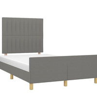 Bettgestell ohne Matratze Dunkelgrau 120x190 cm Stoff