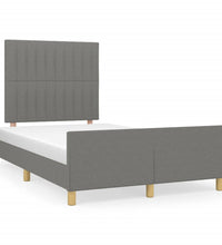 Bettgestell ohne Matratze Dunkelgrau 120x190 cm Stoff