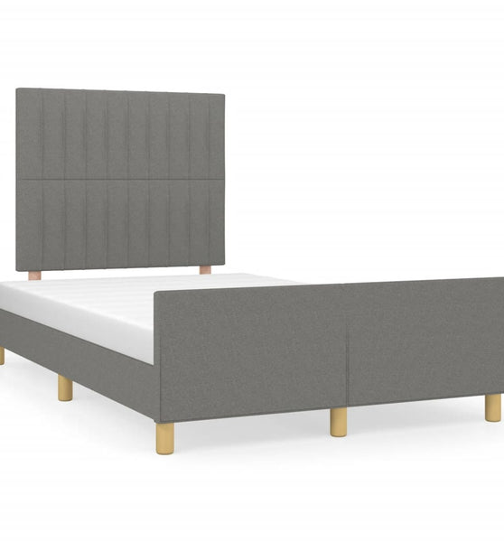 Bettgestell ohne Matratze Dunkelgrau 120x190 cm Stoff