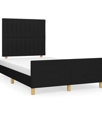 Bettgestell ohne Matratze Schwarz 120x190 cm Stoff